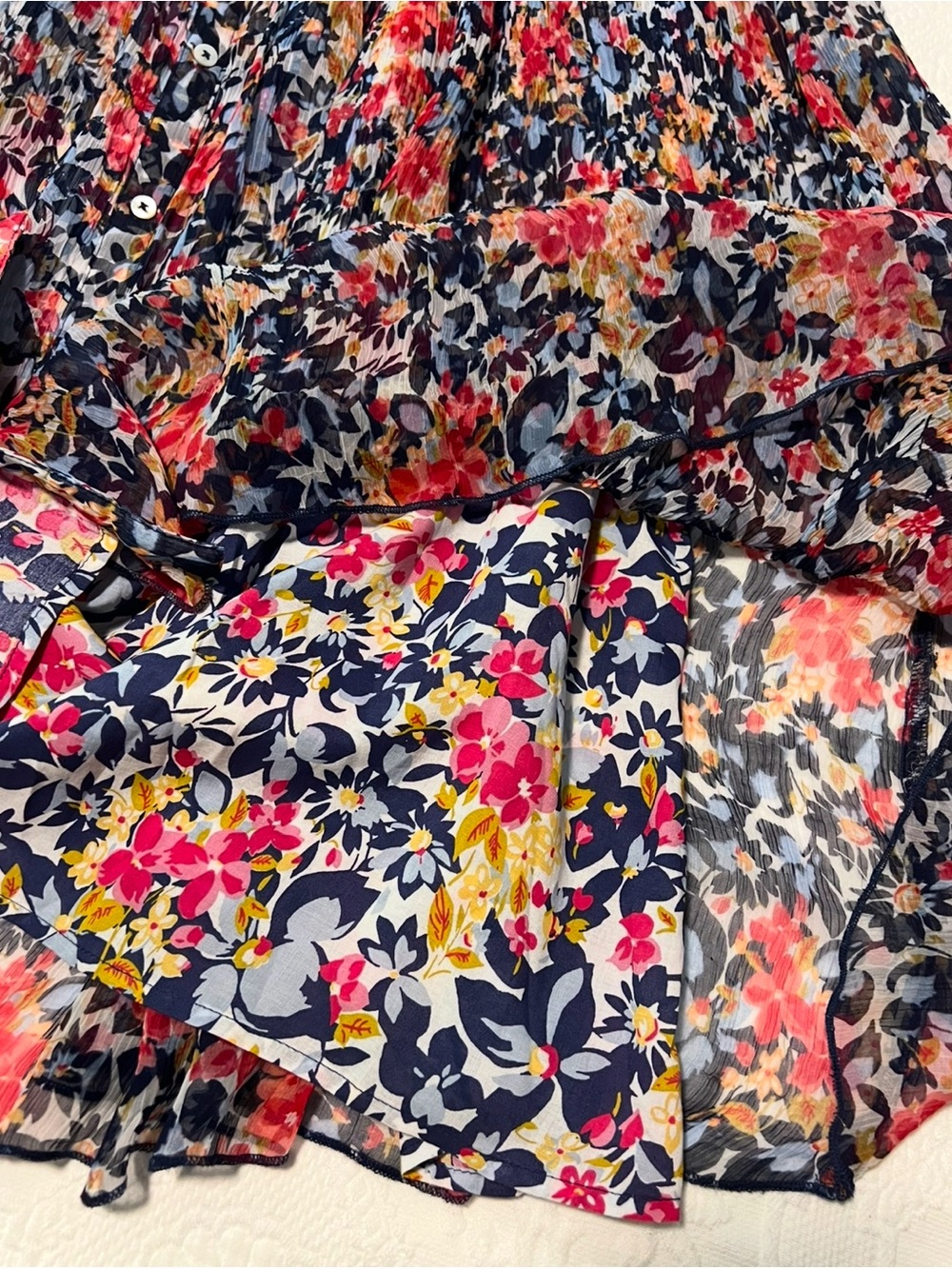 Sundance L Flutter Sleeve Knee Length Button Floral Dress Garden Party Travel - Picture 6 of 12